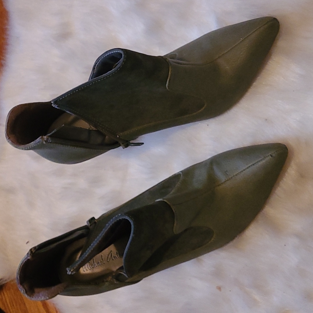 Green ankle booties